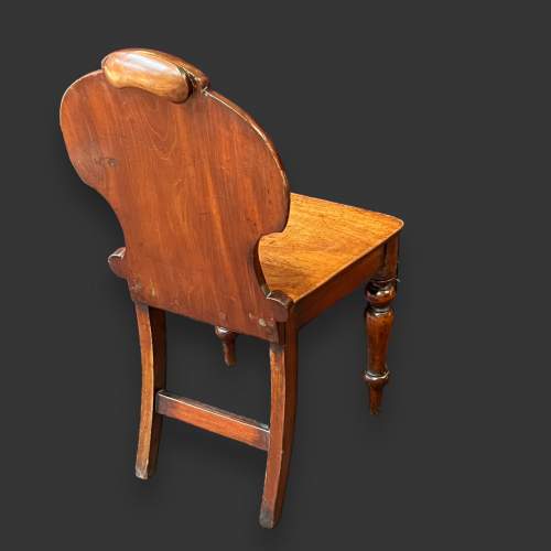 19th Century Mahogany Carved Back Hall Chair image-6