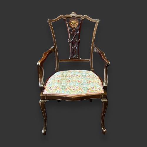Edwardian Inlaid Mahogany Chair image-2
