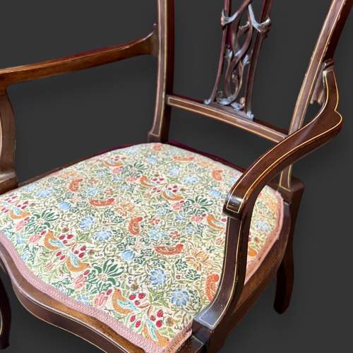 Edwardian Inlaid Mahogany Chair image-4