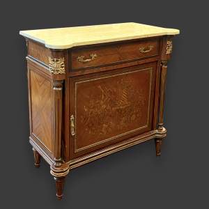 Vintage French Marble Top Cabinet