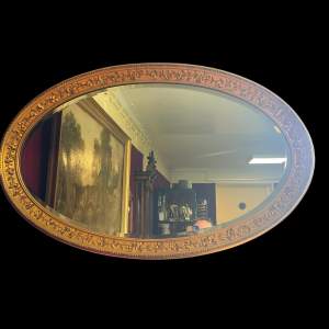 Oval Gilt Wood Wall Mirror
