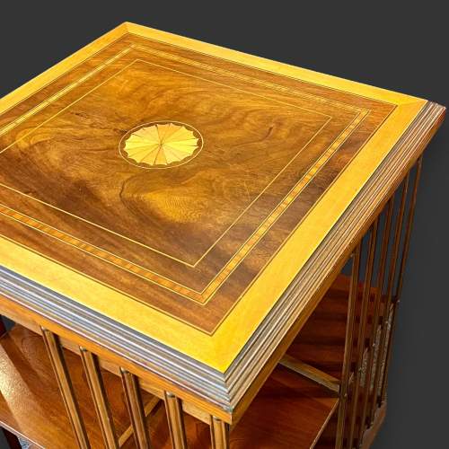 Mid 20th Century Inlaid Mahogany Revolving Bookcase image-3
