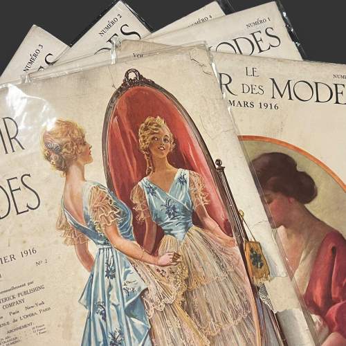 Rare Set of Seven 1916 Le Miroir Des Modes Magazines image-2