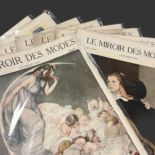 Rare Set of Nine 1918 Le Miroir Des Modes Magazines image-2