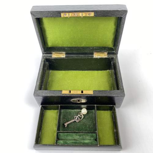 Victorian Mini Travel Jewellery Box with Original Key image-3