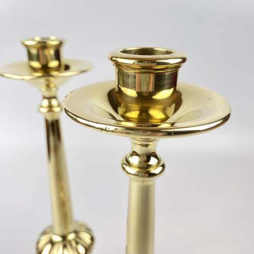 Pair of Tall Heavy Brass Candlesticks image-3
