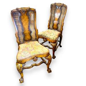 Pair of Queen Anne style Walnut Side Chairs