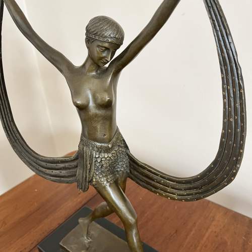 Large Art Deco Bronze Figure of a Ribbon Dancer image-2
