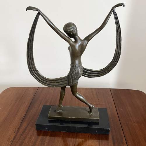 Large Art Deco Bronze Figure of a Ribbon Dancer image-3