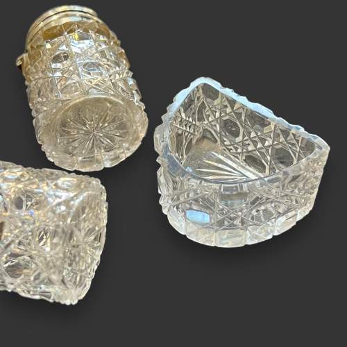 19th Century Silver Crystal Cruet Set image-5