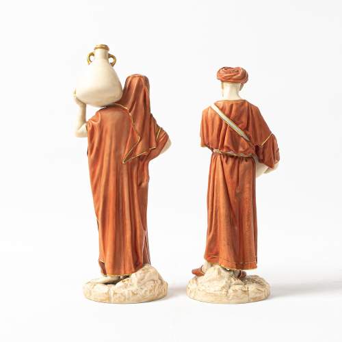 Pair of Antique Royal Worcester Figures of Water Carriers image-3