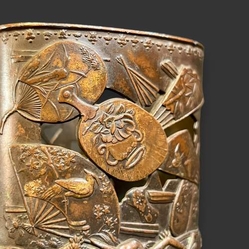 Japanese Bronzed Spelter Pot image-4