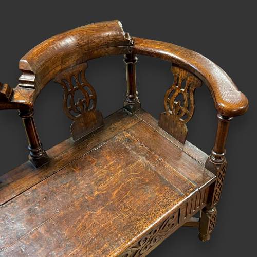 19th Century Country House Oak Settle image-2