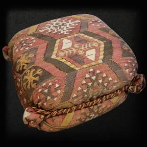 Vintage Kilim Carpet Footstool Pouffe