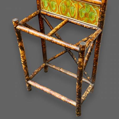Late 19th Century Tiger Bamboo Mirrored Hall Stand image-6