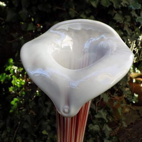Jack in the Pulpit Extra Tall 32" Murano Style Striped Glass Vase image-2