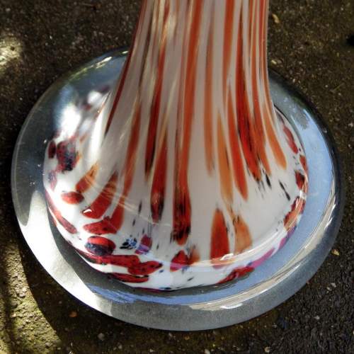 Jack in the Pulpit Extra Tall 32" Murano Style Striped Glass Vase image-3
