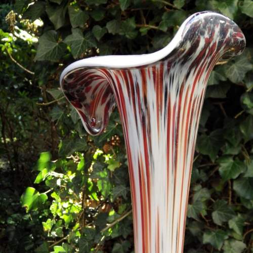 Jack in the Pulpit Extra Tall 32" Murano Style Striped Glass Vase image-4