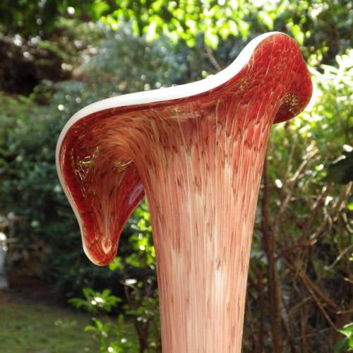 Jack in the Pulpit Extra Tall 32" Murano Style Mottled Glass Vase image-4