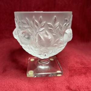 Lalique Elizabeth Pattern Vase in Clear & Frosted Glass