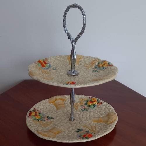 Clarice Cliff Celtic Harvest Graduated Two Tier Cake Stand image-1