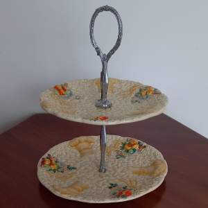 Clarice Cliff Celtic Harvest Graduated Two Tier Cake Stand