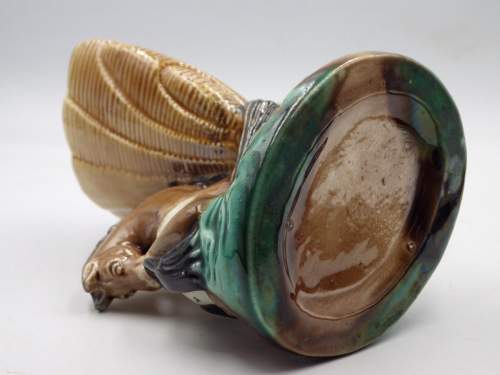 Majolica 19th Century English Pottery Hippocampus Sea Horse Vase image-6