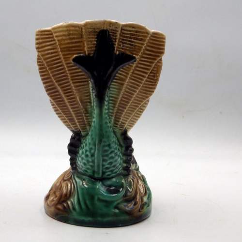Majolica 19th Century English Pottery Hippocampus Sea Horse Vase image-3