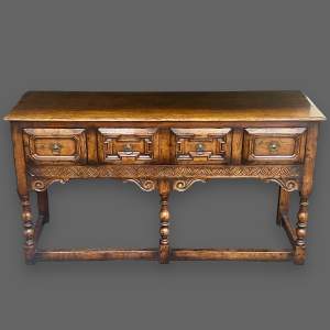 18th Century Style English Carved Oak Dresser Base