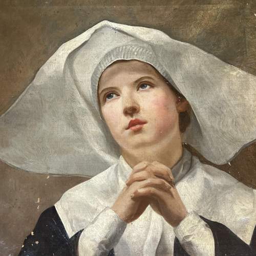 19th Century School Oil on Canvas Portrait of a Nun image-2