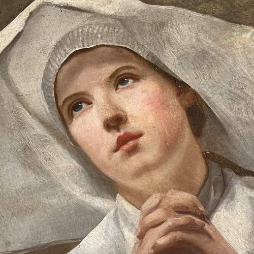 19th Century School Oil on Canvas Portrait of a Nun image-3