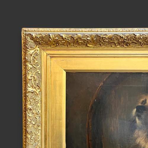19th Century Large Oil on Canvas of a Terrier by Edward Hayes image-4