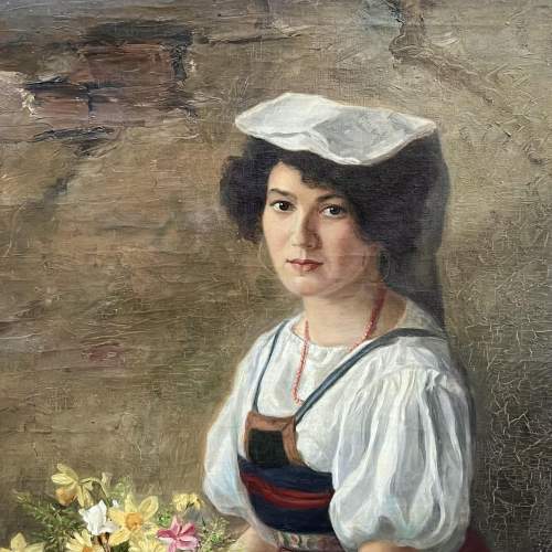 19th Century School Oil on Canvas Portrait of a Woman image-2