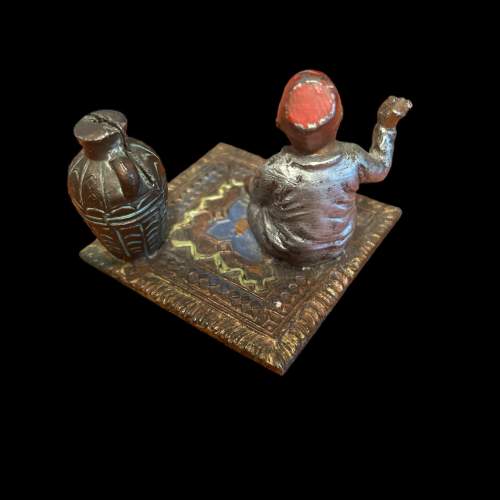 19th Century Austrian Cold Painted Spelter Figure Sat on a Mat image-2