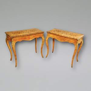A Fine Pair of French Marquetry Card Tables