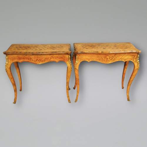 A Fine Pair of French Marquetry Card Tables image-3