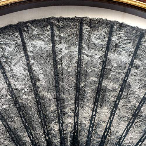 Antique 19th Century Large Framed Hand Fan image-4