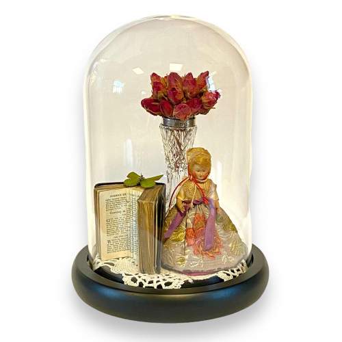 Decorative Antique Dome Display - Rosebuds image-1