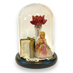 Decorative Antique Dome Display - Rosebuds
