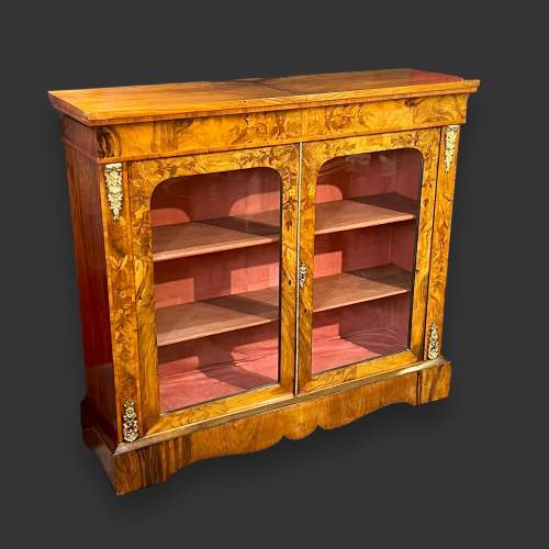 Victorian Figured Walnut Inlaid Side Cabinet image-1