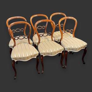 Six Rosewood Mid Victorian Balloon Back Dining Chairs
