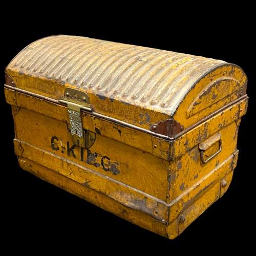 Cunard Jones Brothers Dome Topped Tin Shipping Trunk image-1