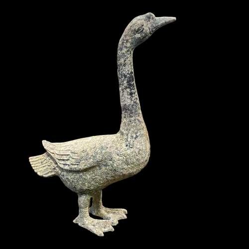 Collection of Three Patinated Alloy Ducks and Goose image-2