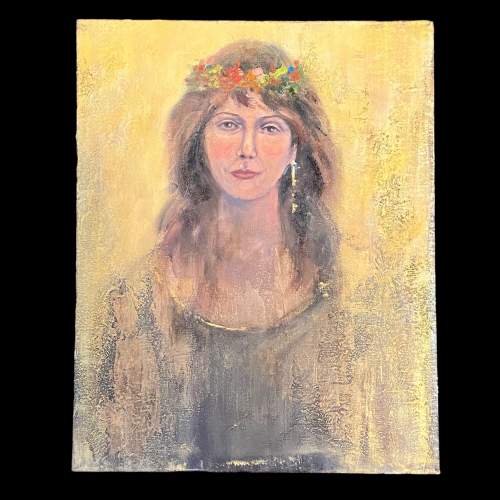 20th Century Oil on Canvas of a Young Lady image-1
