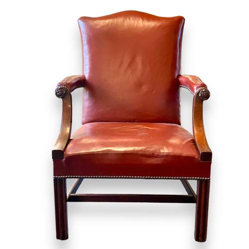 Leather Studded Wide Arm Gainsborough Chair image-2