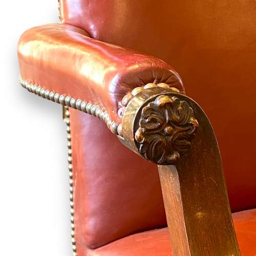 Leather Studded Wide Arm Gainsborough Chair image-5