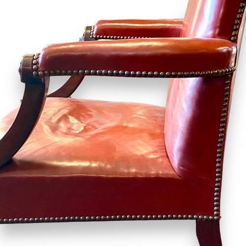 Leather Studded Wide Arm Gainsborough Chair image-6
