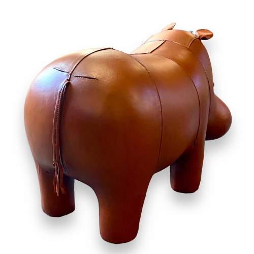 Liberty style Leather Hippo Footstool image-4