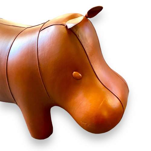 Liberty style Leather Hippo Footstool image-6