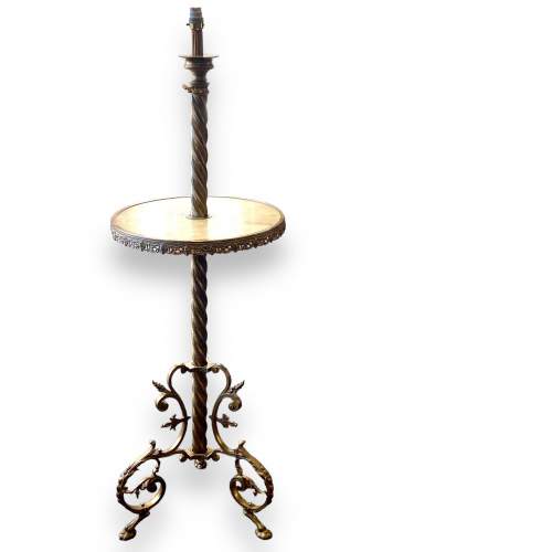 Late 19th Century Gilt Brass and Onyx Extending Standard Lamp image-5
